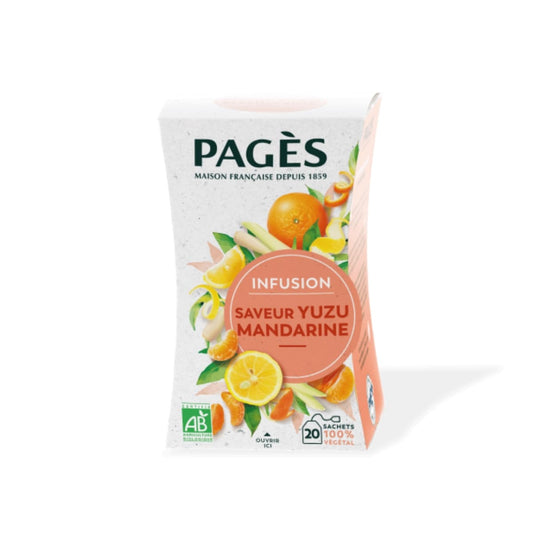 Boîte 20 infusettes Infusion Saveur Yuzu Mandarine Bio de Pagès