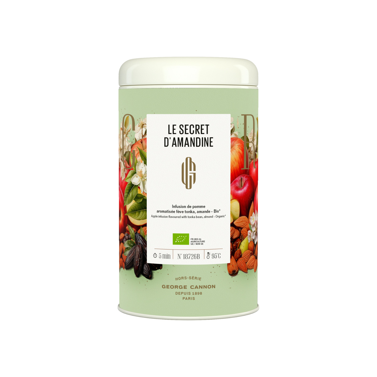 Le Secret d’Amandine, infusion pomme et amande de George Cannon, boîte métal 100g