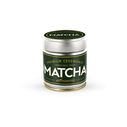 Boîte métal Matcha de Cérémonie Premium d'Aromandise.