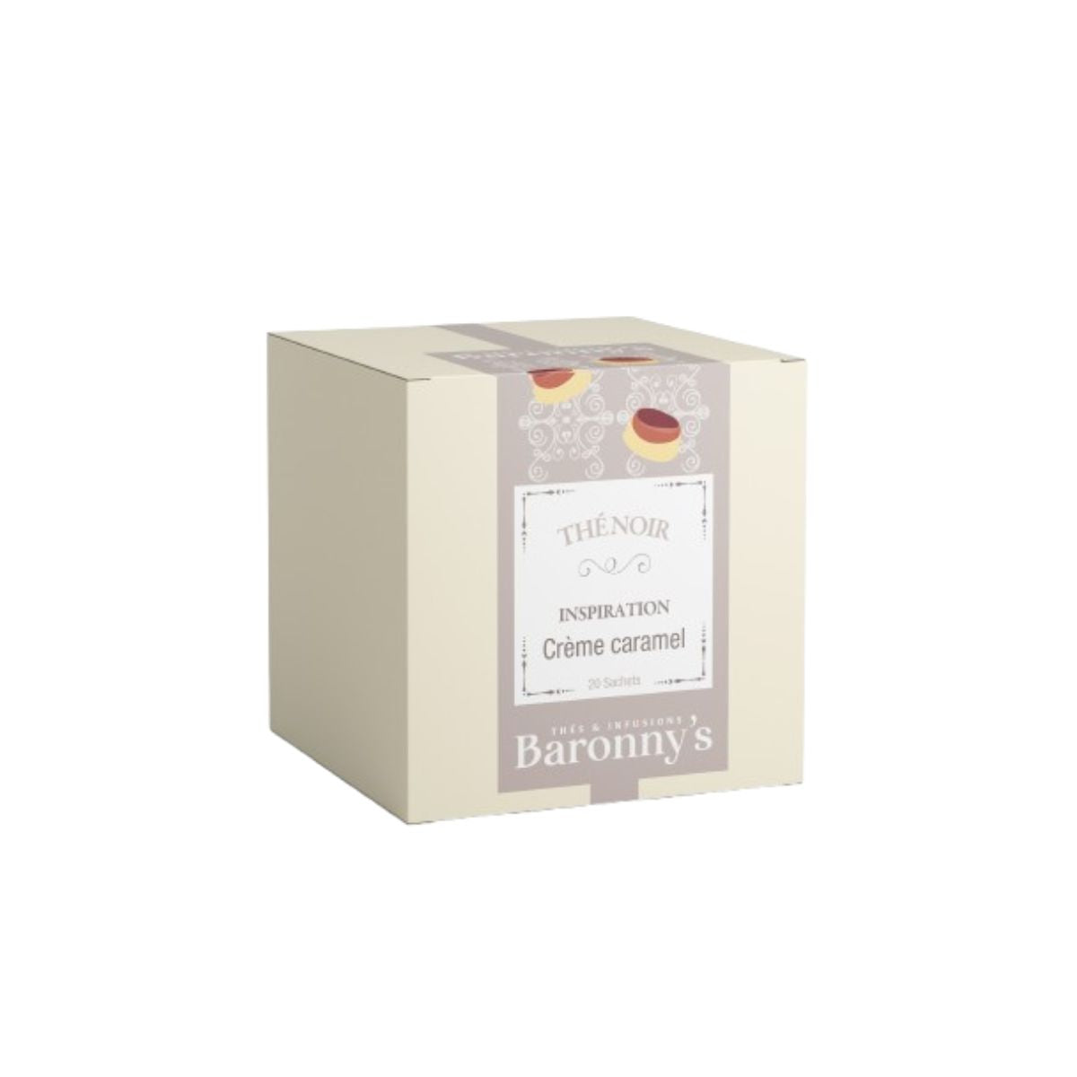 Boîte 20 infusettes Thé Noir Inspiration Crème Caramel de Baronny's.