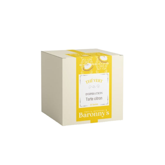 Boîte 20 infusettes Thé Vert inspiration Tarte Citron de Baronny's.