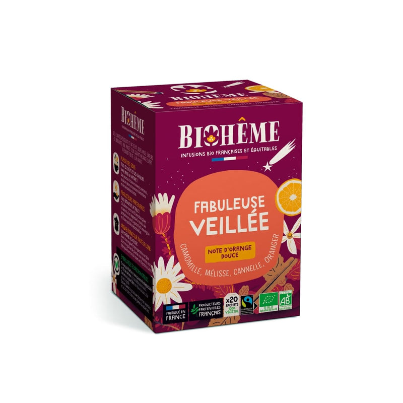 Boîte 20 sachets Fabuleuse Veillée Bio de Biohême.