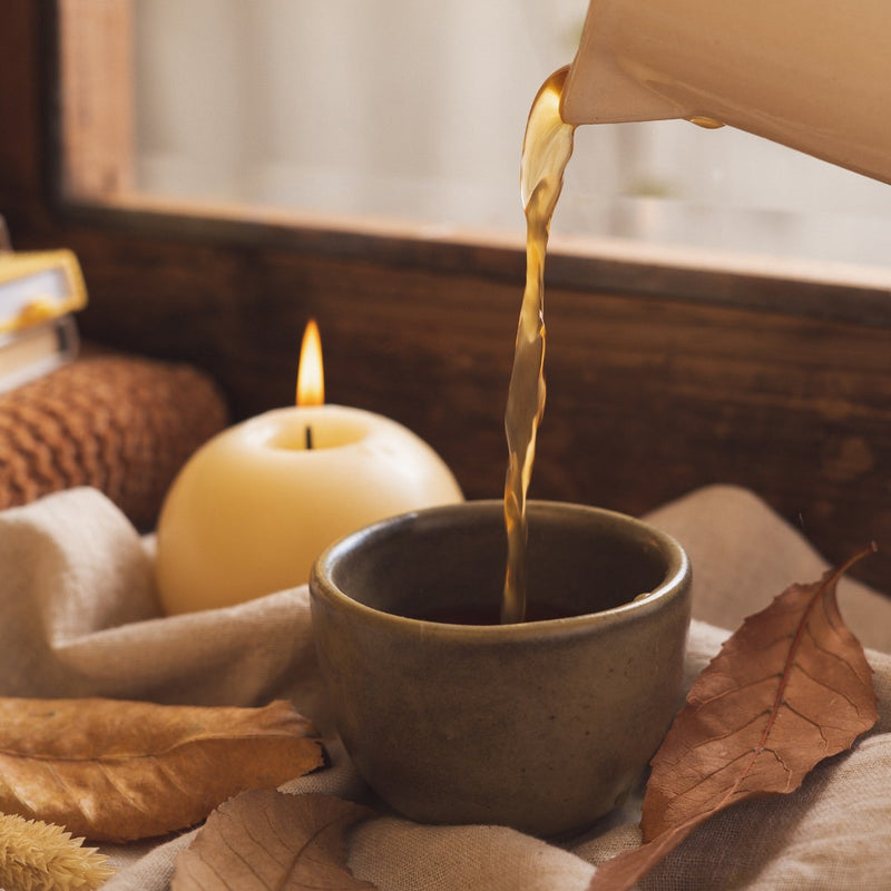 thé tasse bougie automne