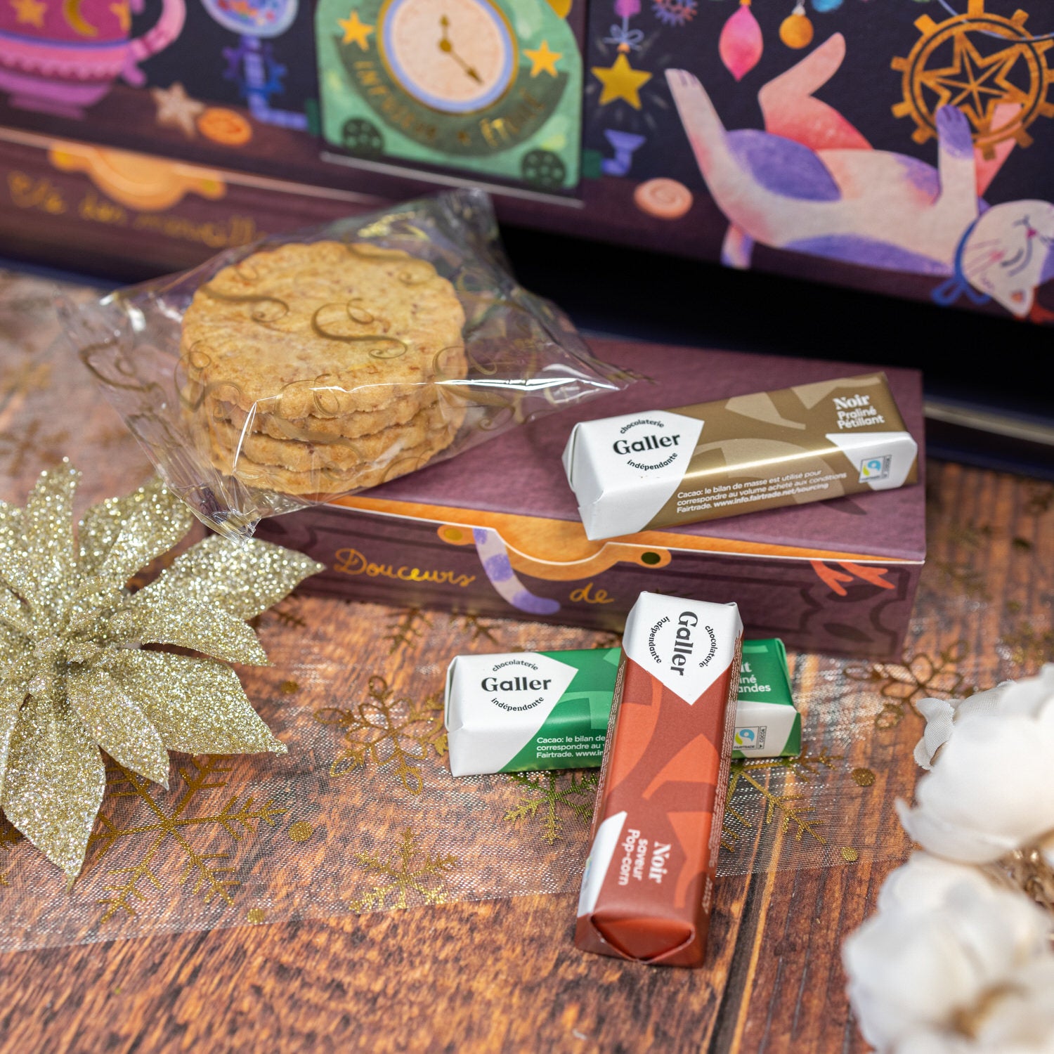 Calendrier de l'Avent 2024 - gourmandises biscuits et chocolats