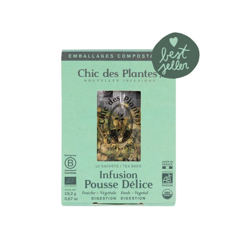 Infusion Bio Pousse Délice - Digestion de Chic des Plantes ! 12 infusettes