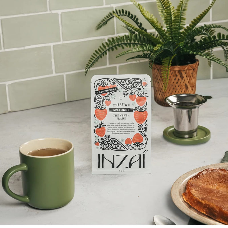 Création Bretonne Thé vert X Fraise de Inzaï Tea Vrac 100g