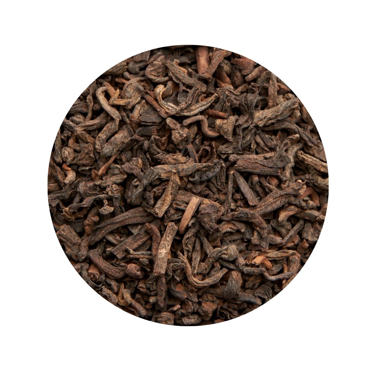 Pu Erh, thé post-fermenté de La Via Del Tè, détail des feuilles