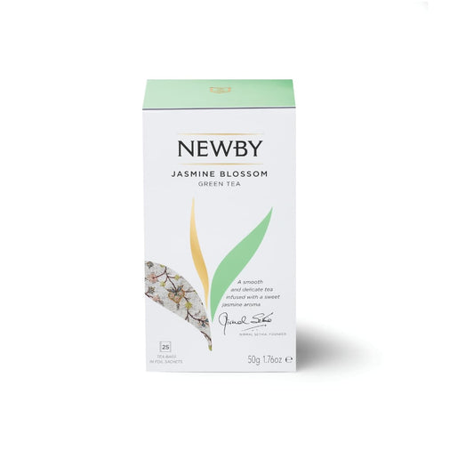 Boîte de 25 infusettes Jasmine Blossom de Newby Tea.