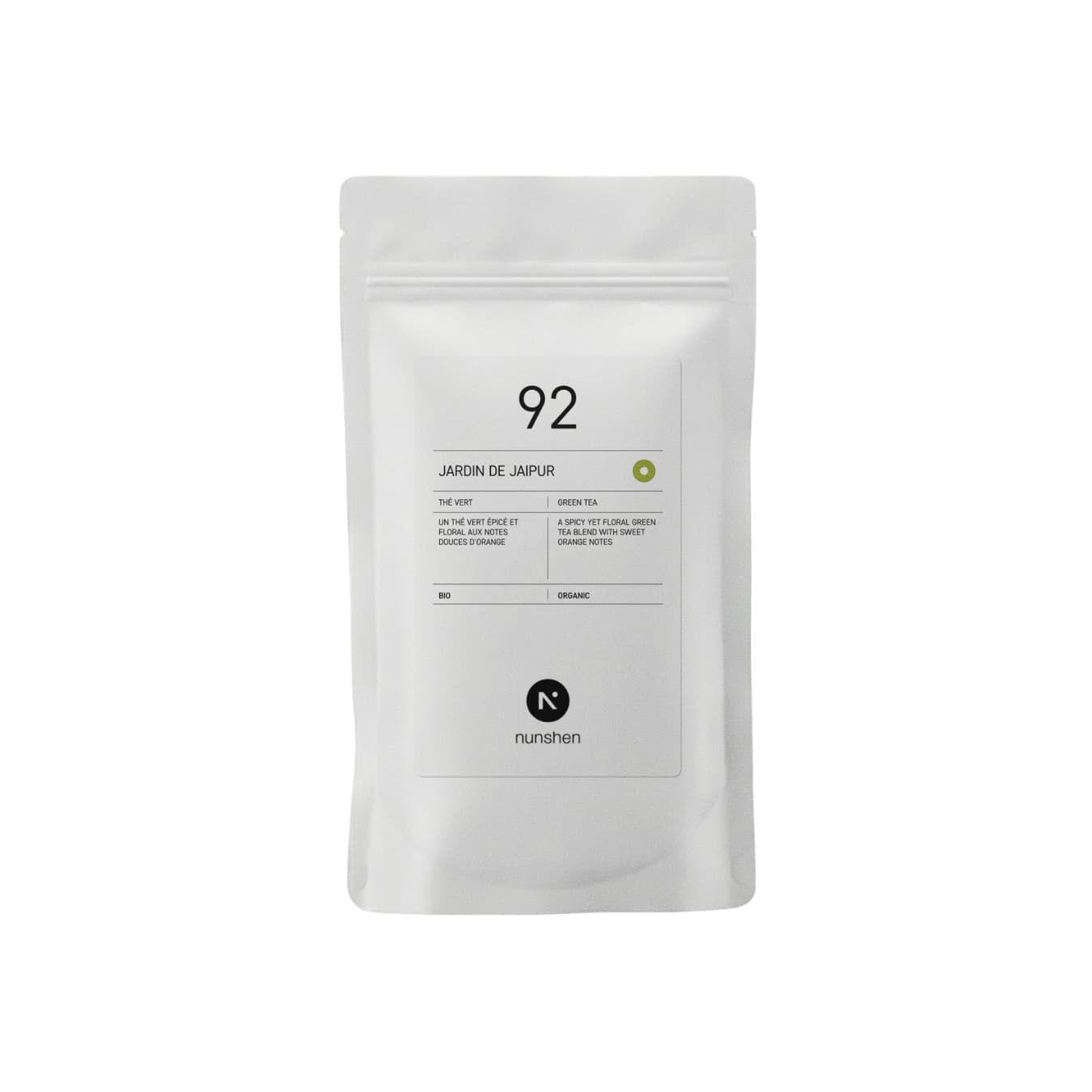 Thé vert Jardin de Jaïpur n°92, Nunshen, Vrac 100g