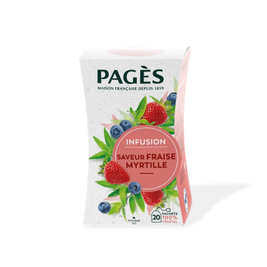 Boîte 20 infusettes Infusion Saveur Fraise Myrtille de Pagès