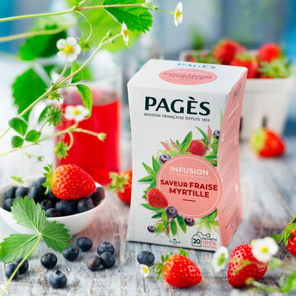 Boîte 20 infusettes Infusion Saveur Fraise Myrtille de Pagès