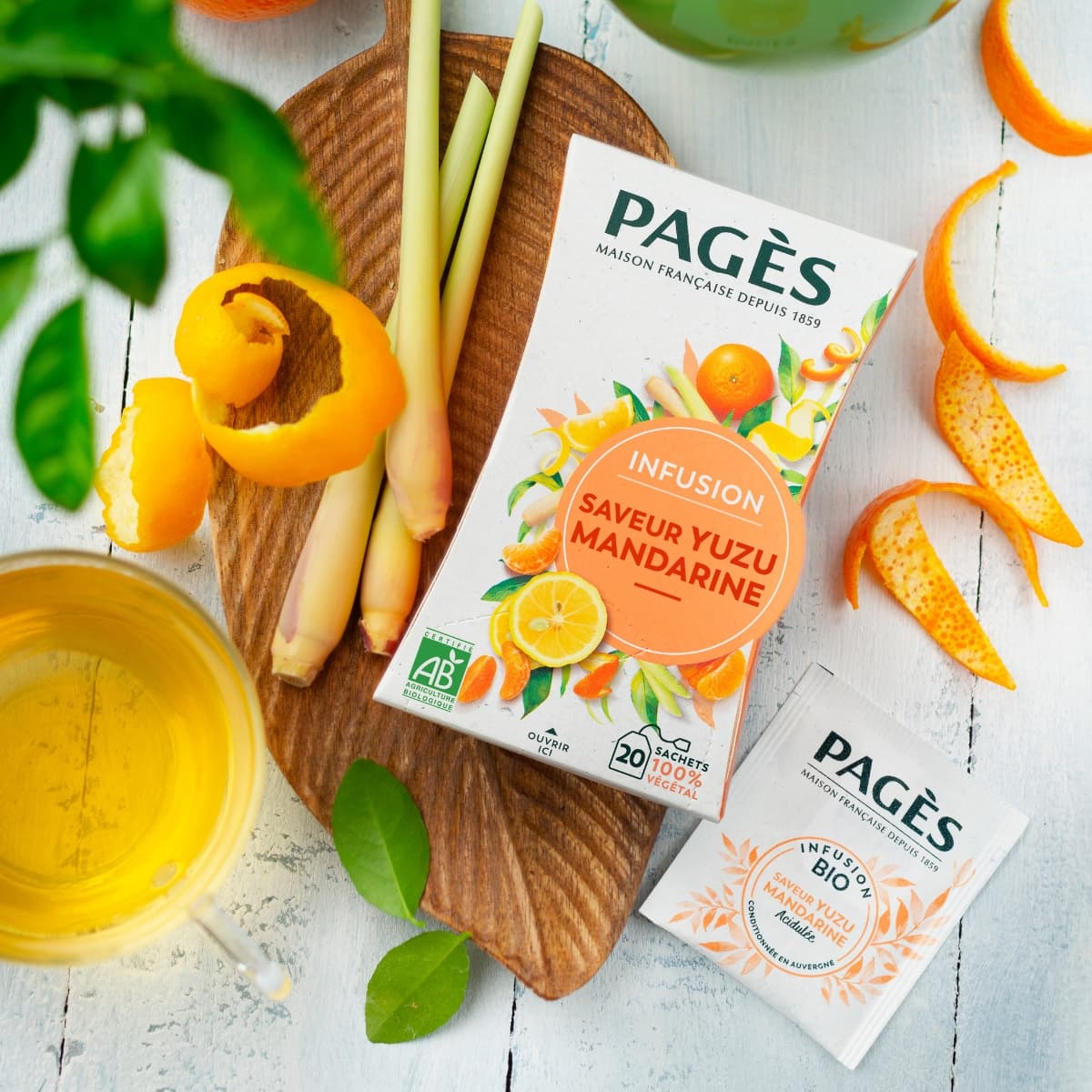 Boîte 20 infusettes Infusion Saveur Yuzu Mandarine Bio de Pagès