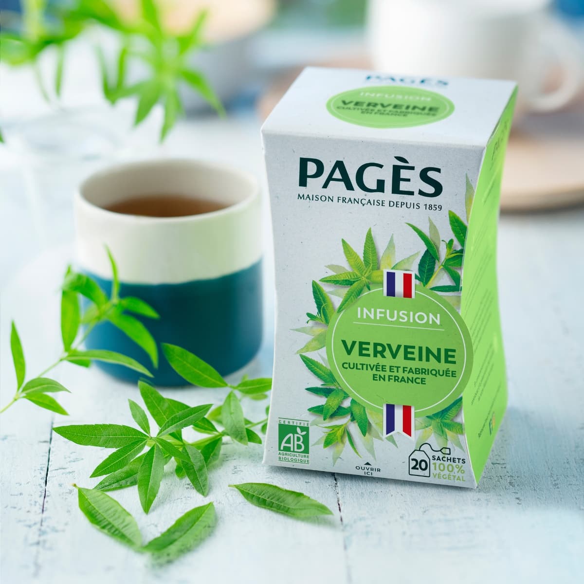 Boîte de 20 infusettes Infusion Verveine Française Bio de Pagès