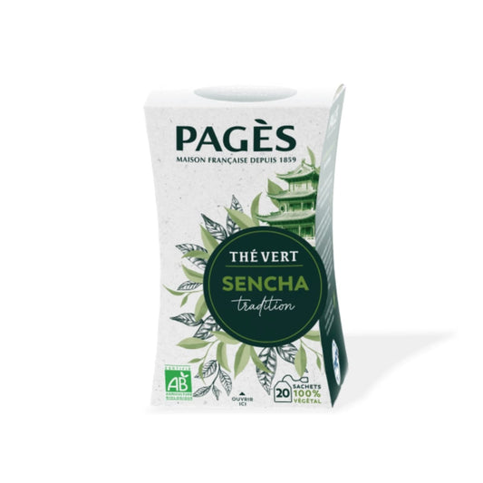 Boîte de 20 infusettes Thé vert Sencha Bio de Pagès