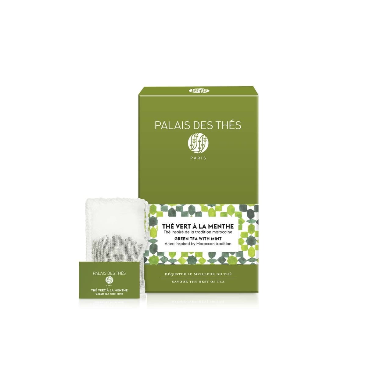 Boîte 20 infusettes Thé vert à la Menthe bio de Palais des Thés.