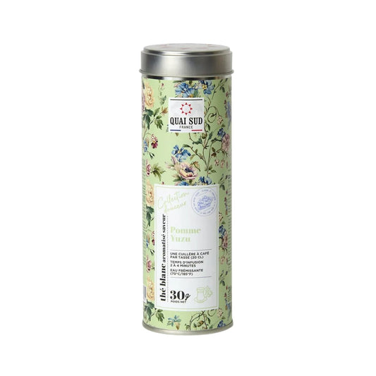 Boîte 30g Thé blanc Pomme Yuzu de Quai Sud.